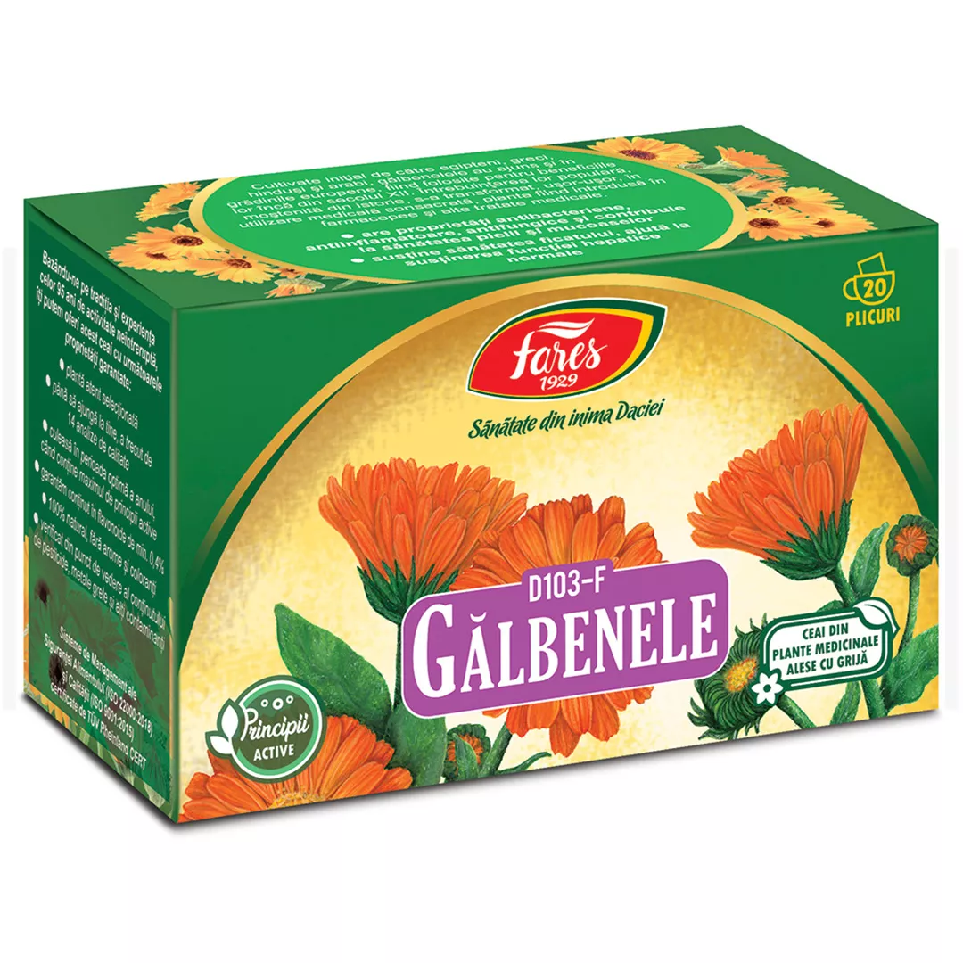 Ceai de galbenele D 103, 20 plicuri, Fares, [],farmaciabajan.ro