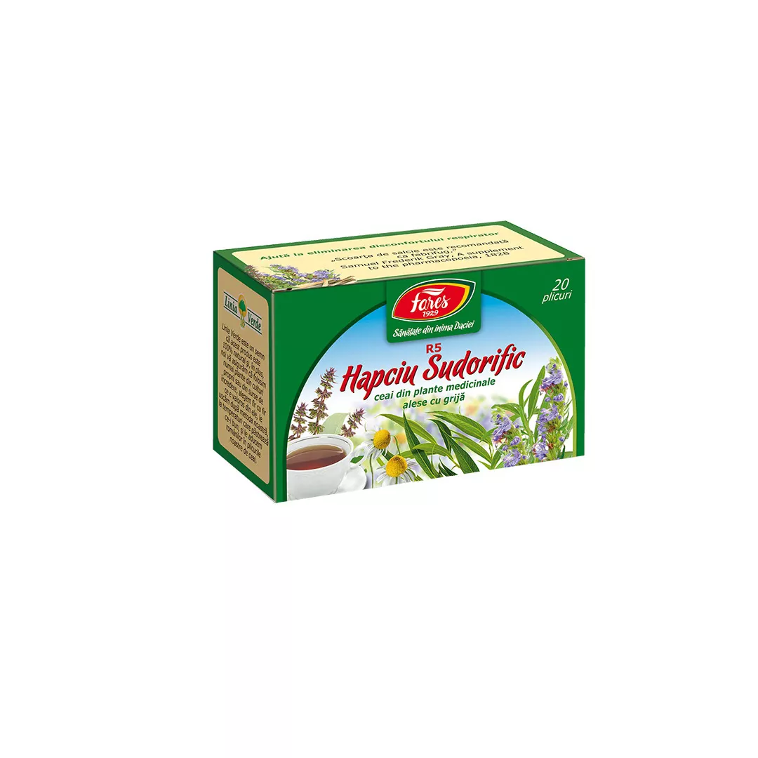 Ceai Hapciu Sudorific, R5, 20 plicuri, Fares, [],farmaciabajan.ro