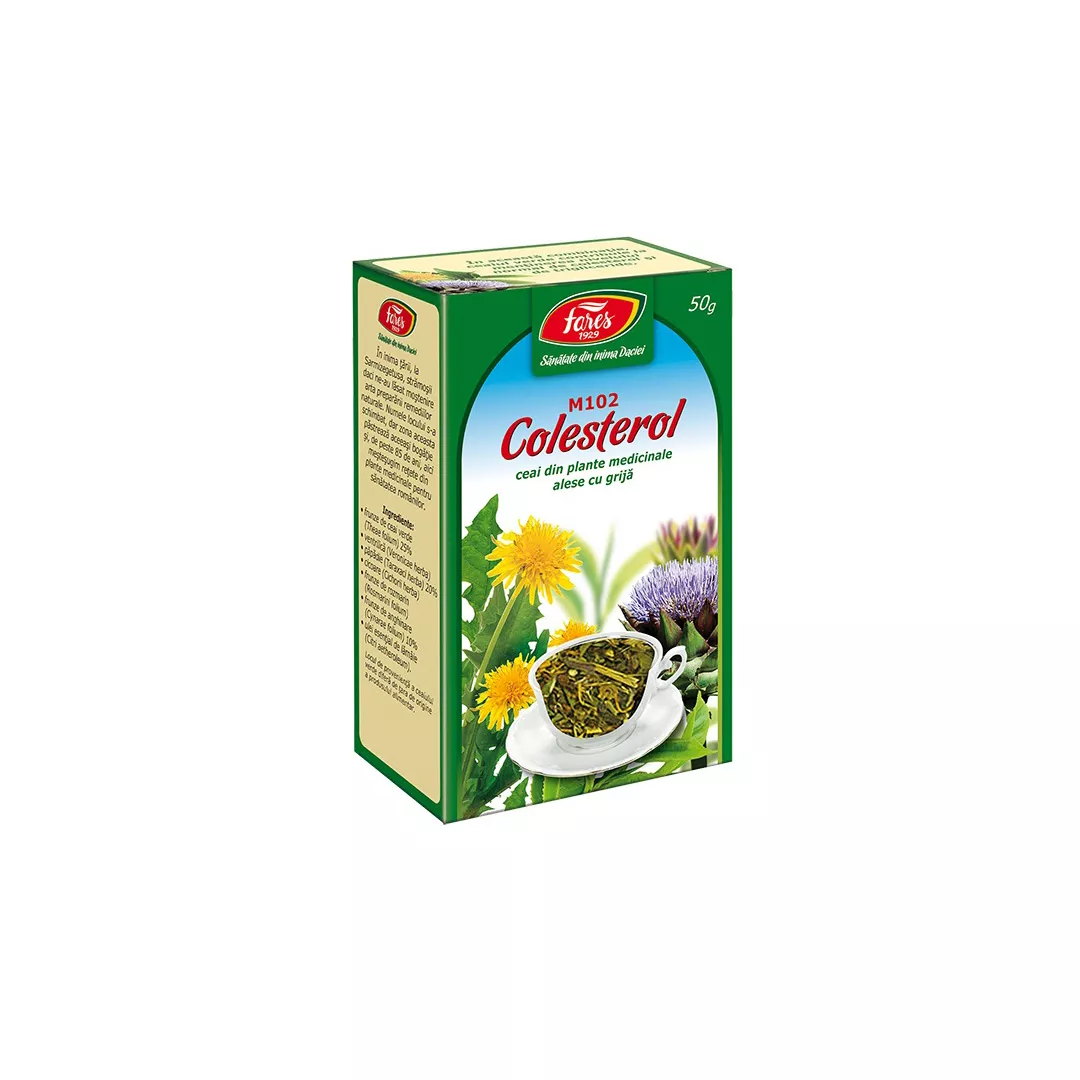 Ceai Colesterol, M102, 50 g, Fares, [],farmaciabajan.ro