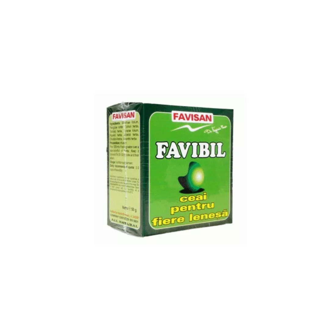 Ceai pentru fiere lenesa Favibil, 50 g, Favisan, [],farmaciabajan.ro