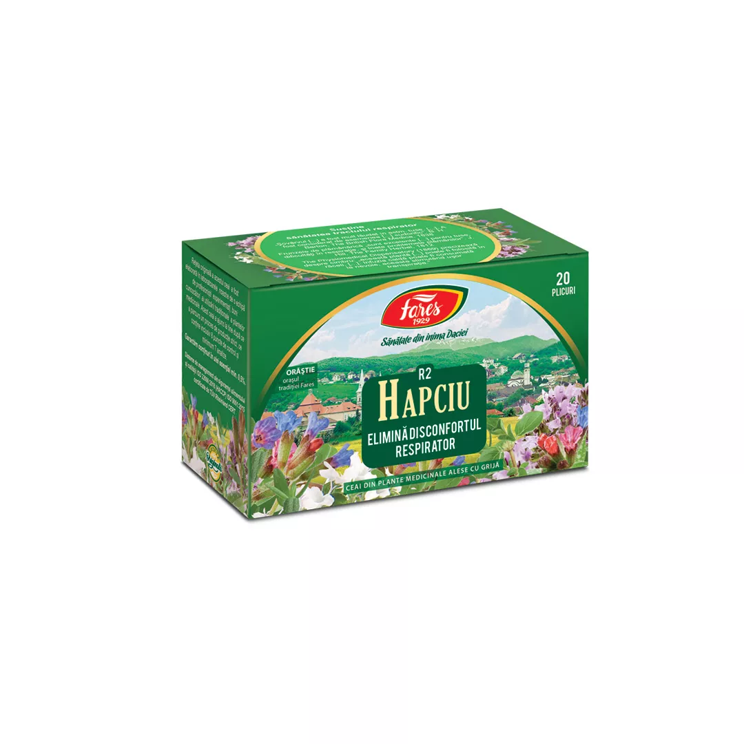 Ceai la plic Hapciu Elimina disconfortul respirator, R2, Fares, [],farmaciabajan.ro