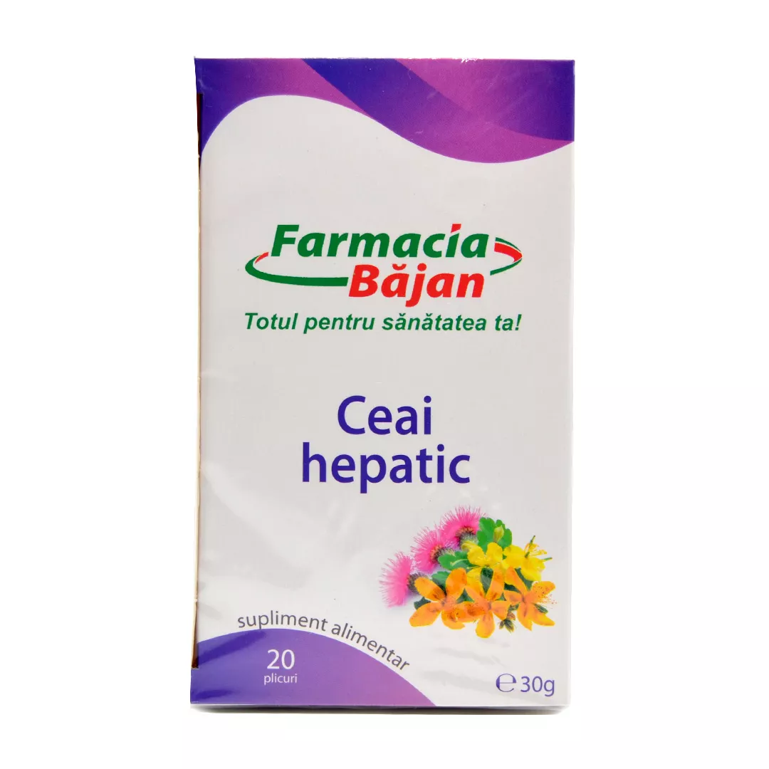 Ceai hepatic, 20 plicuri, Farmacia Bajan, [],farmaciabajan.ro