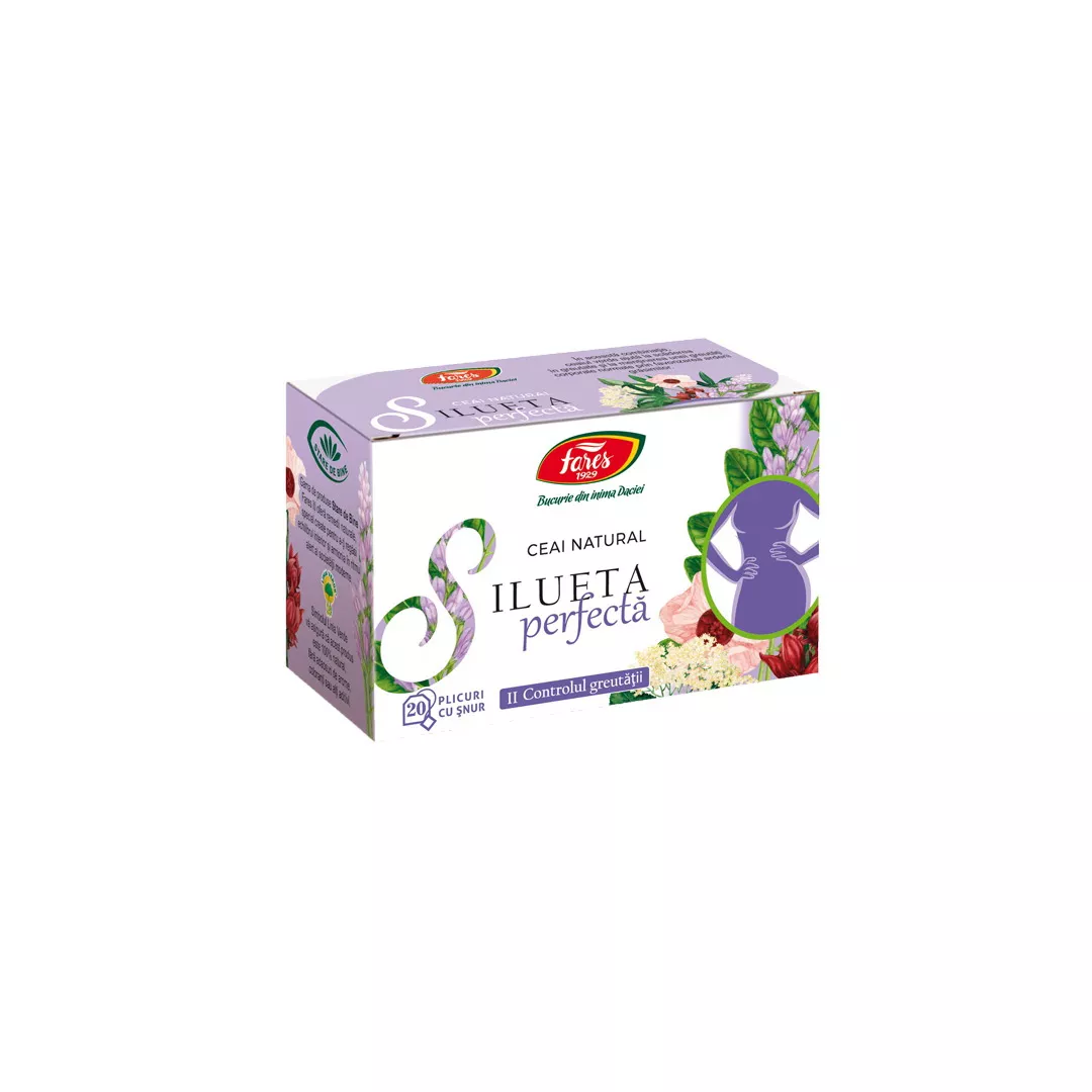 Ceai Silueta Perfecta 2 controlul greutatii, 20 plicuri, Fares, [],farmaciabajan.ro