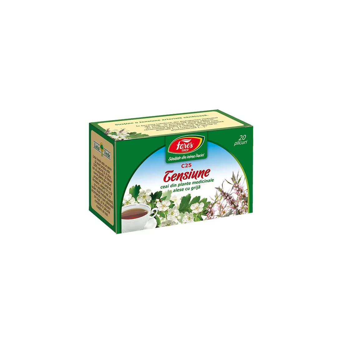Ceai pentru tensiune, C25, 20 plicuri, Fares, [],farmaciabajan.ro