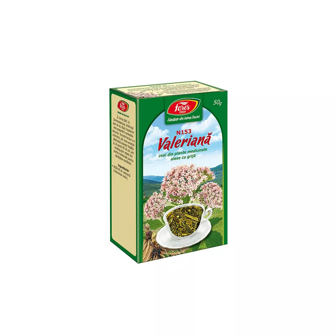 Ceai Valeriana radacina, N153, 50 g, Fares, [],farmaciabajan.ro