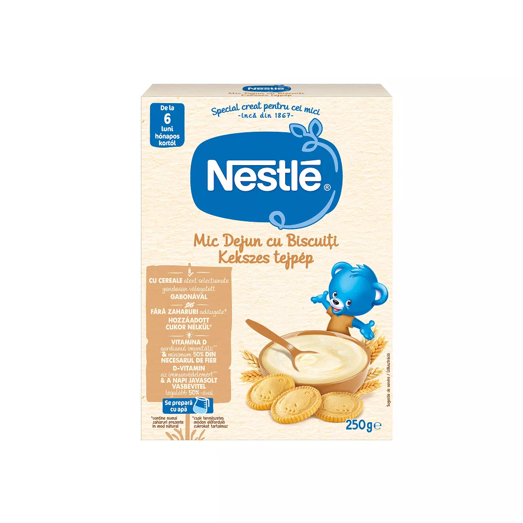 Cereale Nestle Mic dejun cu biscuiti, 250 g, de la 6 luni, [],https:farmaciabajan.ro