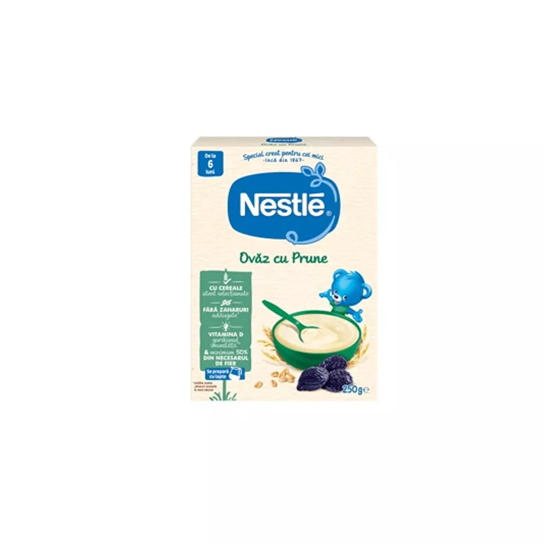 Cereale Nestle Ovaz cu prune, 250g, de la 6 luni, [],https:farmaciabajan.ro