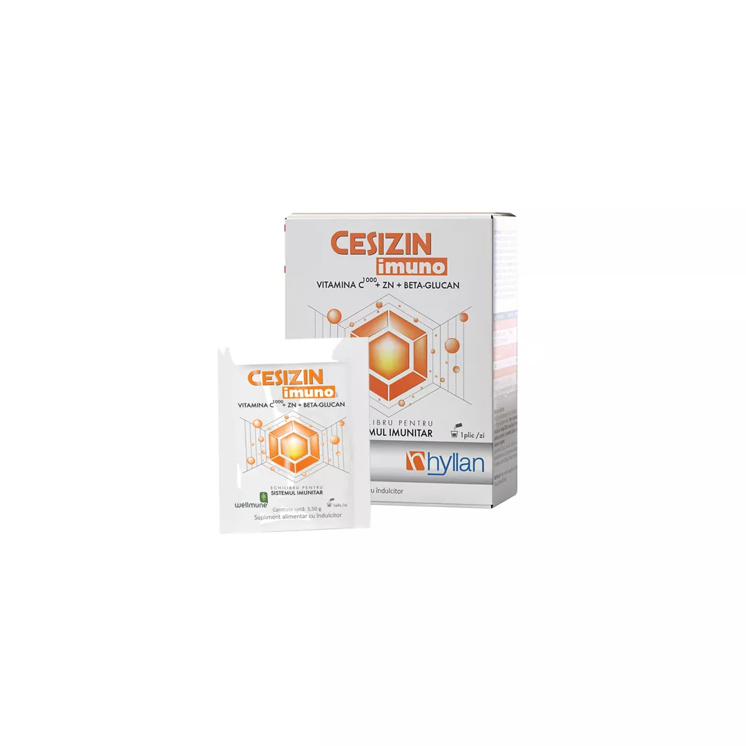 Cesizin Imuno, Vitamina C 1000 + ZN + Beta-Gluca, 21 plicuri, Hyllan, [],farmaciabajan.ro