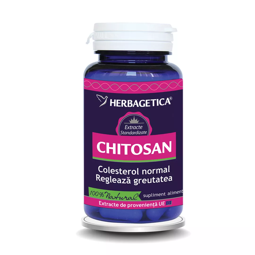 Chitosan, 60 capsule, Herbagetica, [],https:farmaciabajan.ro