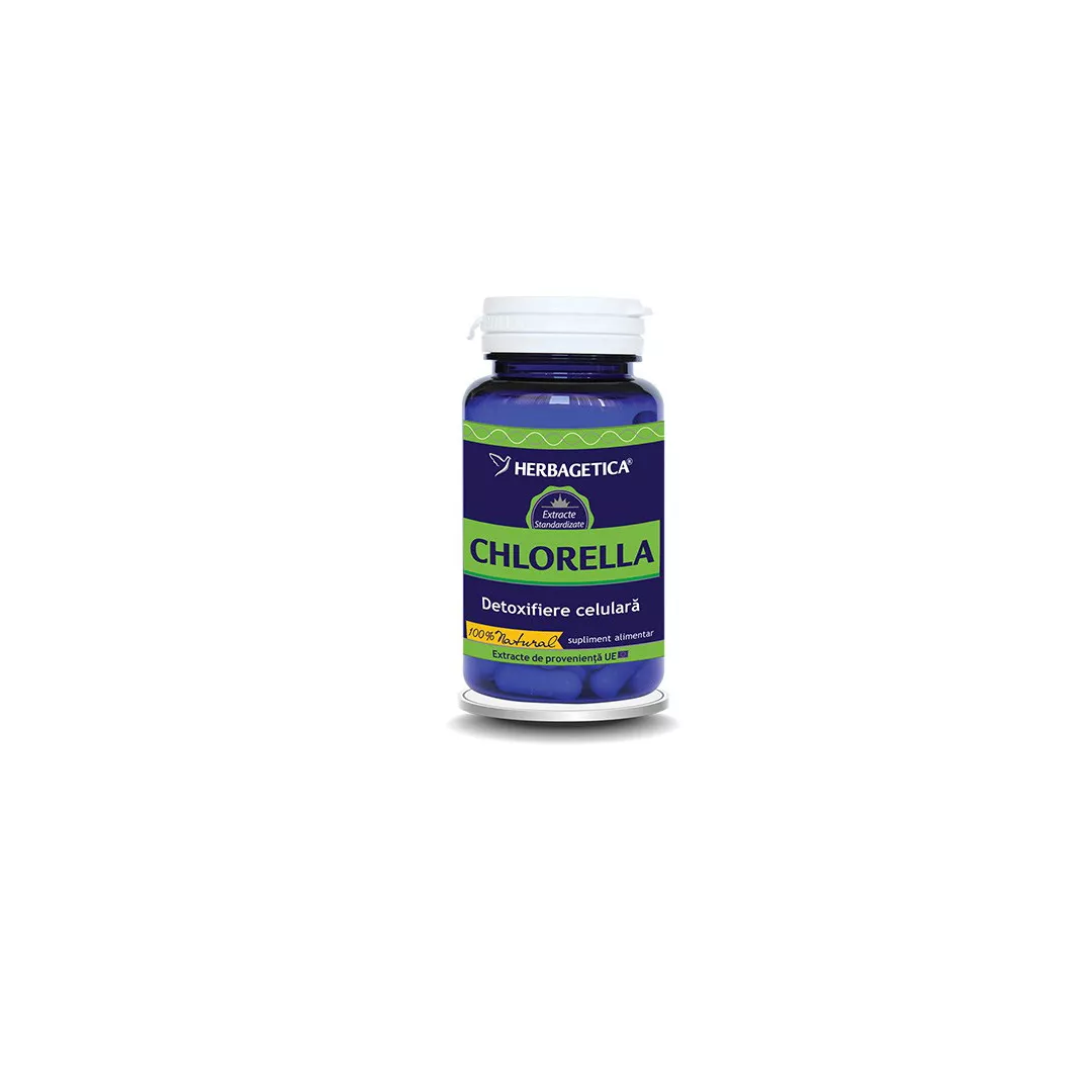Chlorella , 60 capsule, herbagetica, [],farmaciabajan.ro