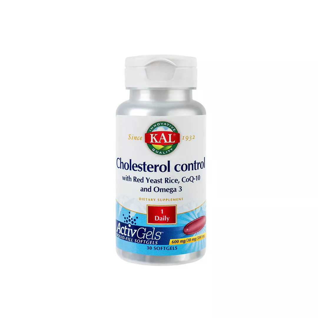 Kal Cholesterol Control Red Yeast Rice COQ10 Omega 3, 30 capsule, Secom, [],farmaciabajan.ro
