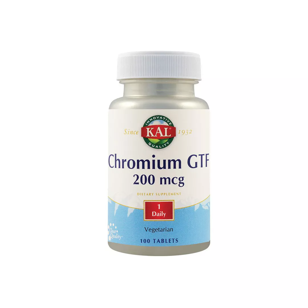 Chromium GTF 200mcg Kal, 100 tablete, Secom, [],farmaciabajan.ro