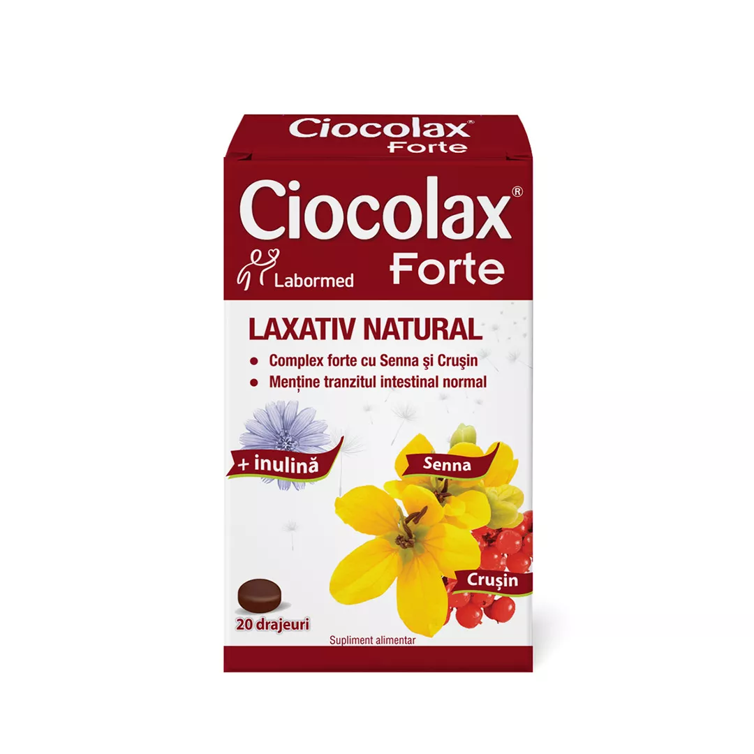 Laxativ natural Ciocolax Forte, 20 drajeuri, Labormed, [],farmaciabajan.ro