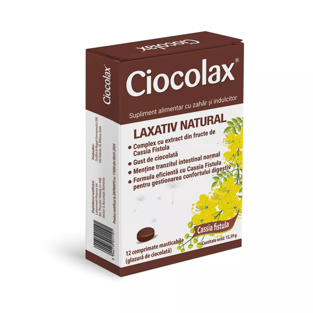 Ciocolax laxativ natural, 12 comprimate, Solacium Pharma, [],farmaciabajan.ro