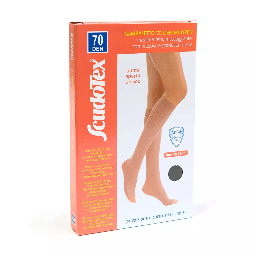 Ciorapi compresivi pana la genunchi, cu varf deschis 70 DEN Scudotex S824, Daino, [],farmaciabajan.ro