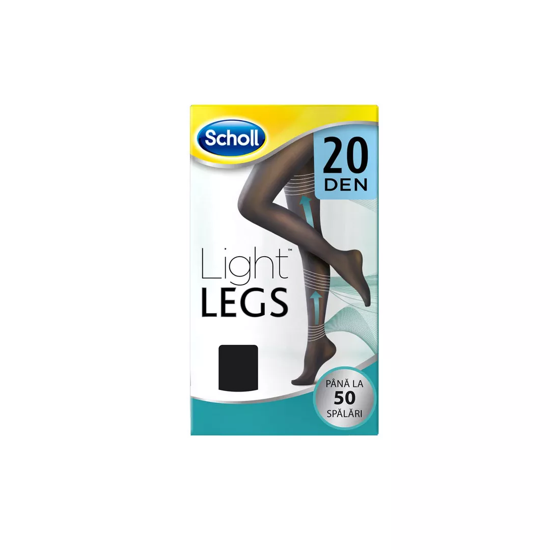 Ciorapi compresivi Scholl Light Legs, 20 DEN, Negru, [],farmaciabajan.ro