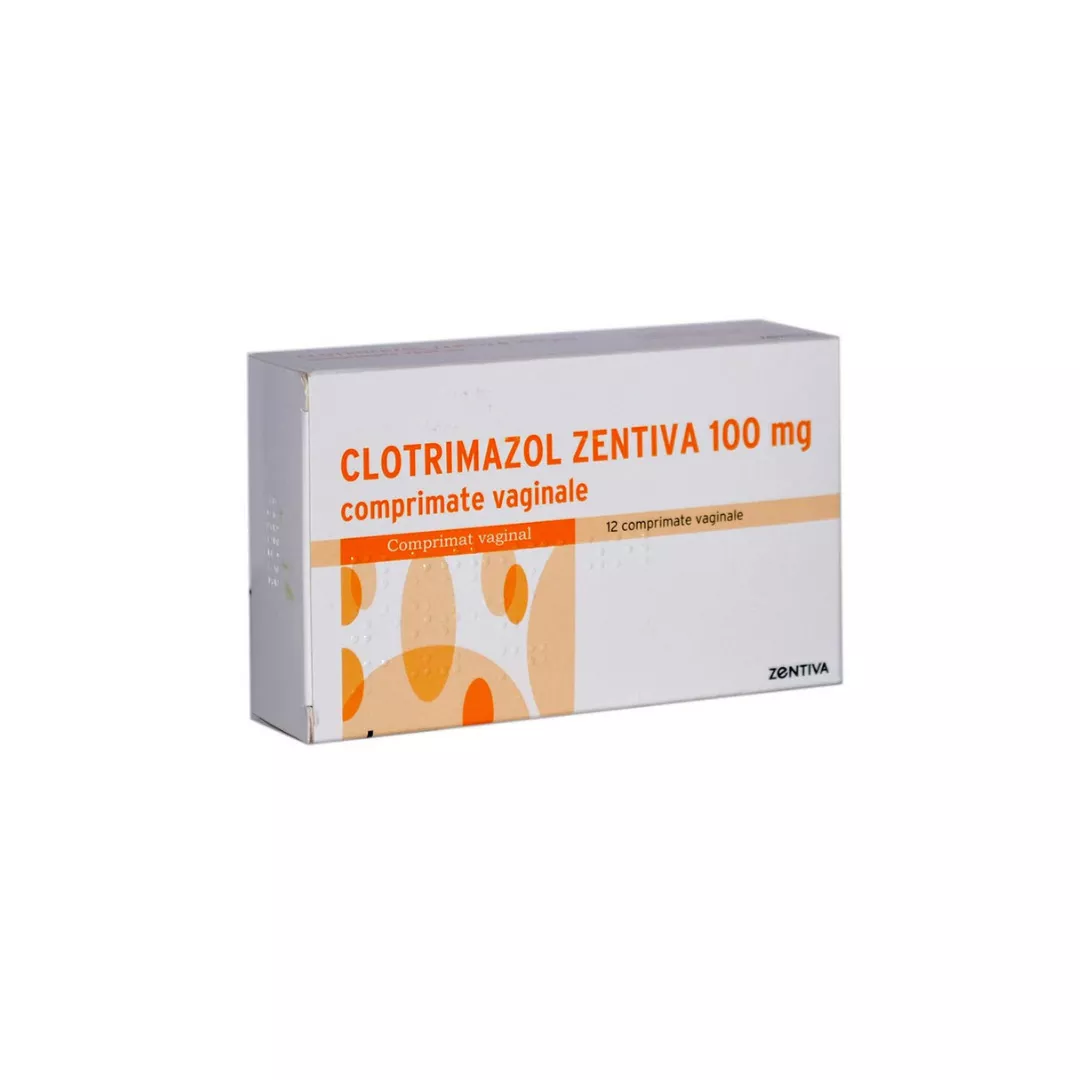 Clotrimazol, 100 mg, 12 comprimate, Zentiva, [],farmaciabajan.ro