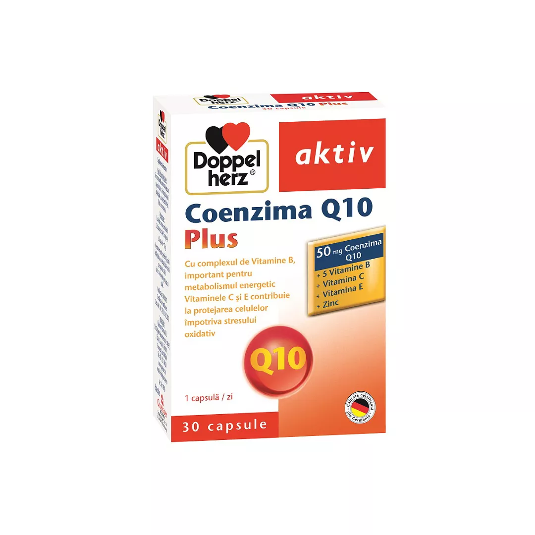 Coenzima Q10 Plus pentru metabolism, 30 capsule, Doppelherz, [],farmaciabajan.ro