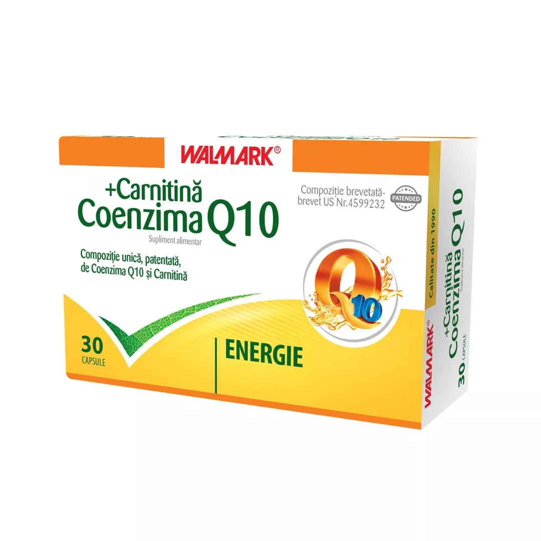 Coenzima Q10 + Carnitina, 30 capsule, Walmark, [],https:farmaciabajan.ro