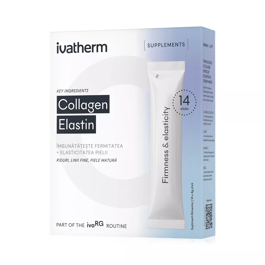 Colagen si Elastina hidrolizate, 14 plicuri, Ivatherm, [],farmaciabajan.ro