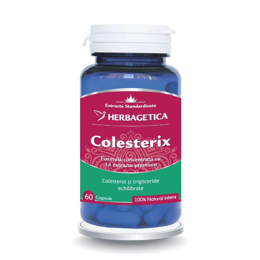 Colesterix, 60 capsule, Herbagetica, [],farmaciabajan.ro