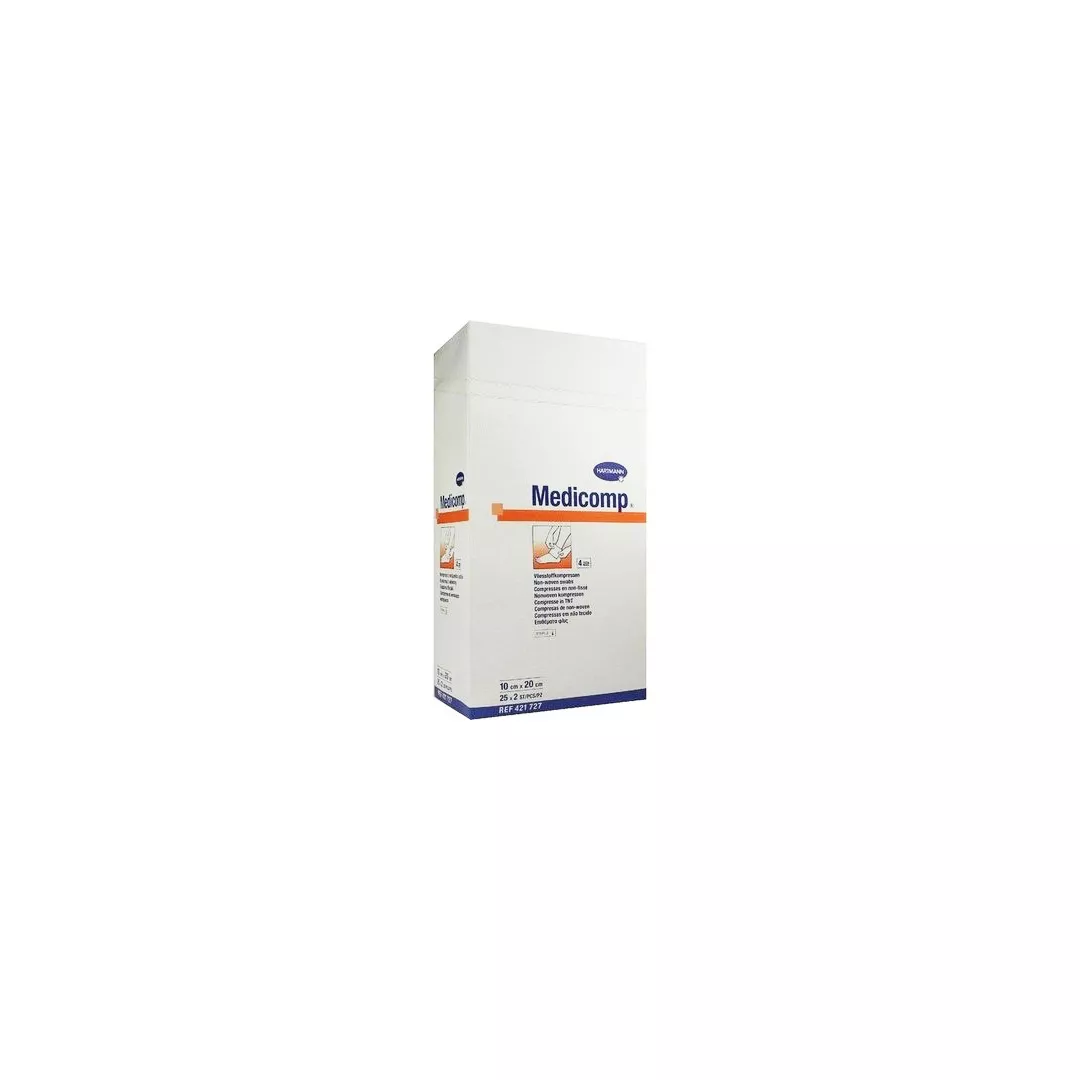 Comprese sterile absorbante din material netesut Medicomp Extra, 10 x 20 cm, 1 cutie/25 bucati, Hartmann, [],https:farmaciabajan.ro