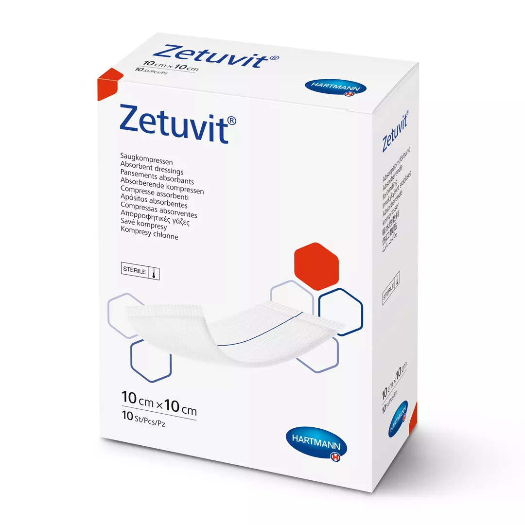 Comprese absorbante sterile Zetuvit, 10 x 10 cm, 1 cutie/25 bucati, Hartmann, [],https:farmaciabajan.ro