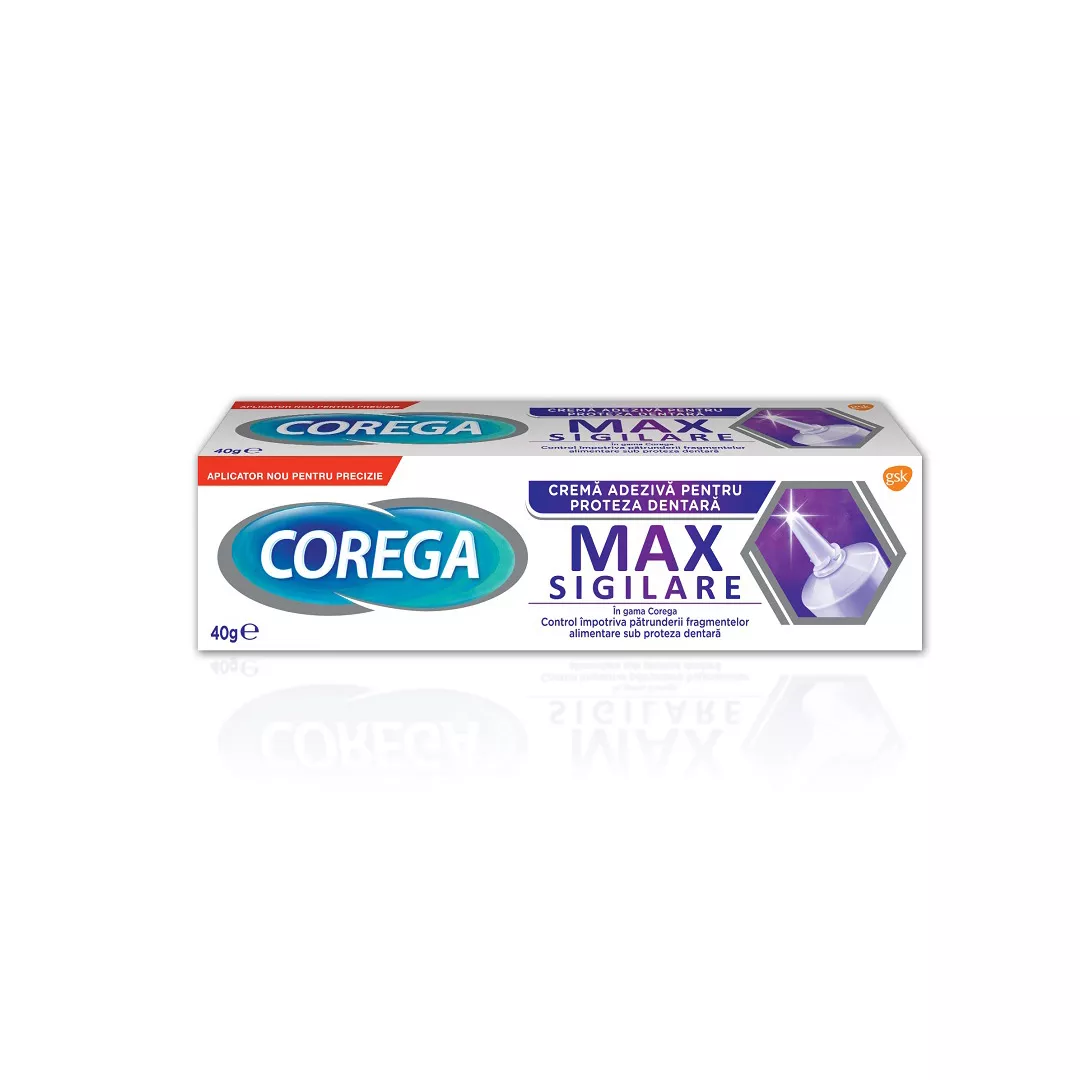 Crema adeziva pentru proteza dentara Max Sigilare Corega, 40 g, Gsk, [],https:farmaciabajan.ro