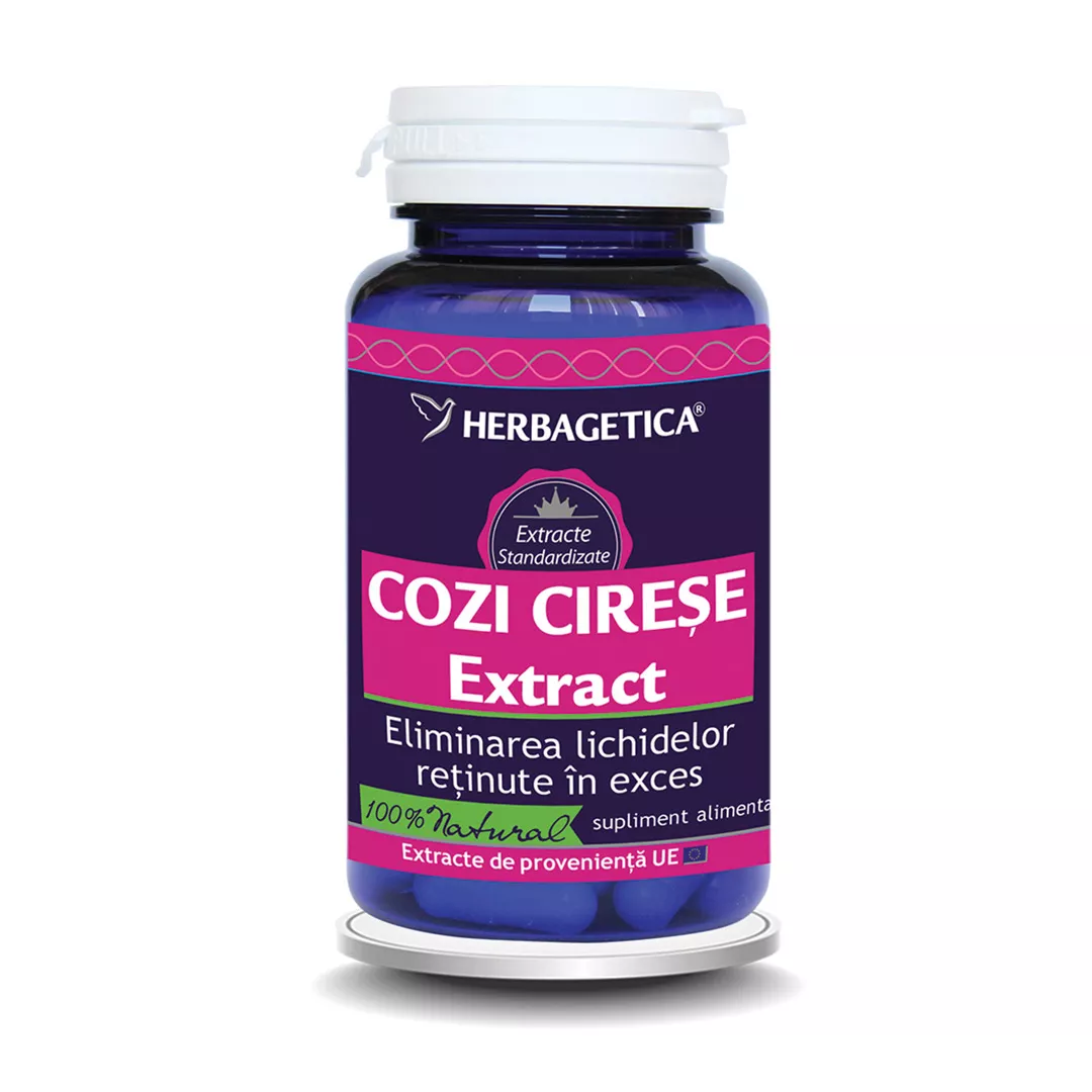 Cozi de cirese extract, 60 capsule, Herbagetica, [],farmaciabajan.ro