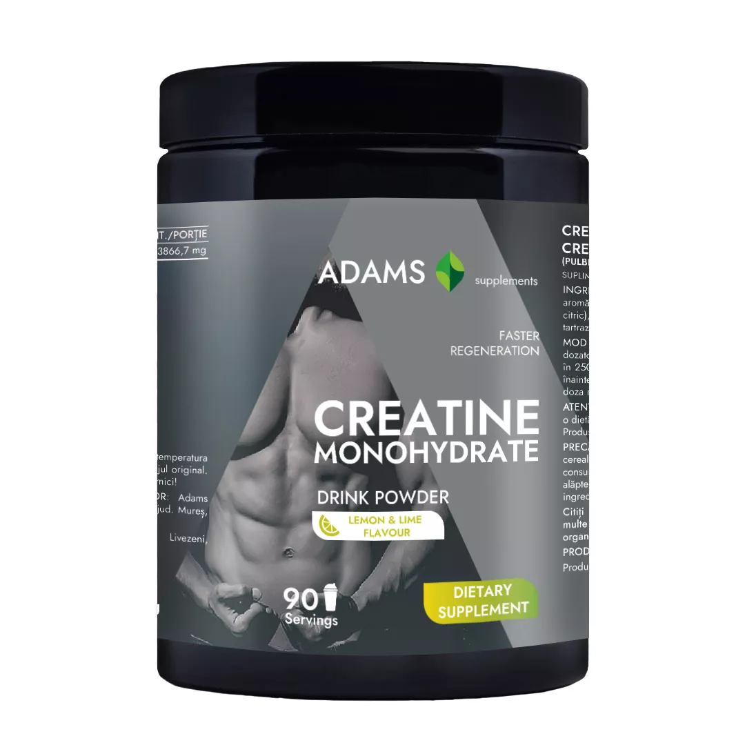 Creatina monohidrata (lemon-twist), 400g, Adams Supplements, [],farmaciabajan.ro
