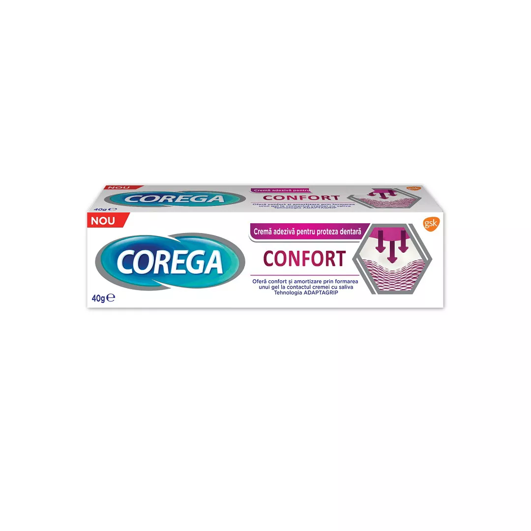 Crema adeziva pentru proteza dentara, Confort 40 gr, Corega, [],https:farmaciabajan.ro