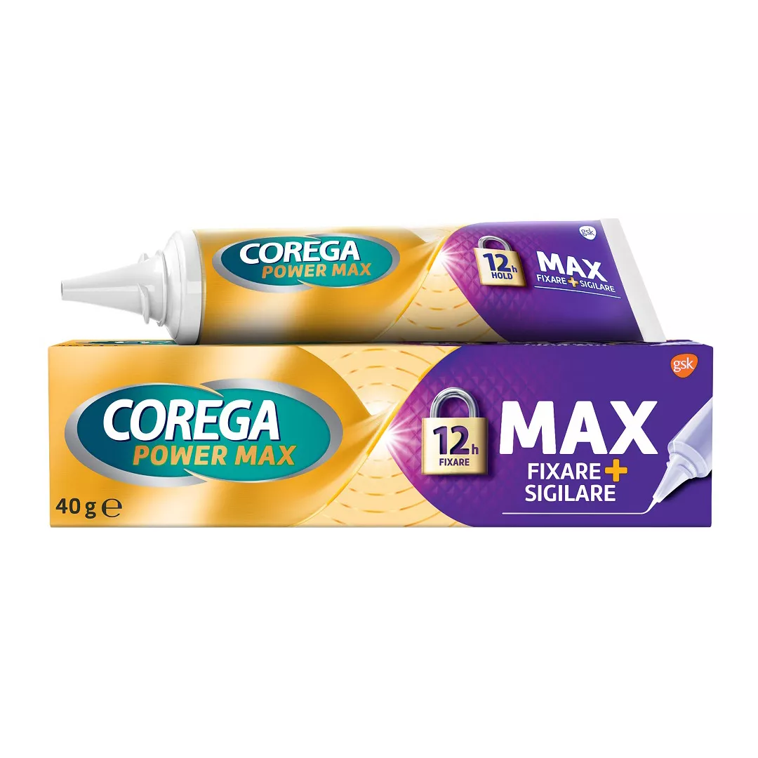Crema adeziva pentru proteza dentara Max Sigilare Corega, 40 g, Gsk, [],farmaciabajan.ro