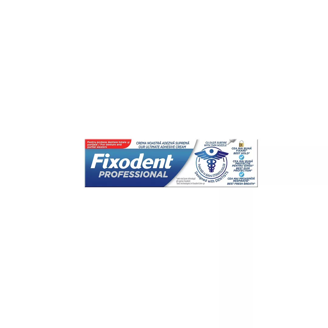 Crema adeziva pentru proteza dentara Professional, 40 gr, Fixodent, [],https:farmaciabajan.ro