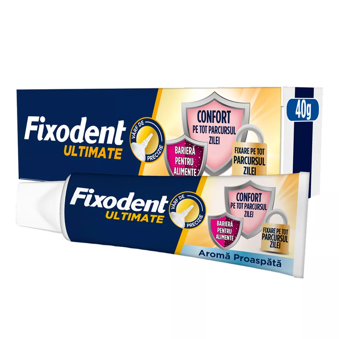 Crema adeziva pentru proteza dentara Ultimate Fresh, 40 g, Fixodent, [],farmaciabajan.ro