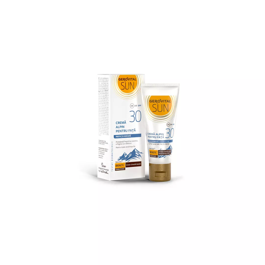 Crema alpin pentru fata SPF 30 Sun, 30 ml, Gerovital, [],farmaciabajan.ro