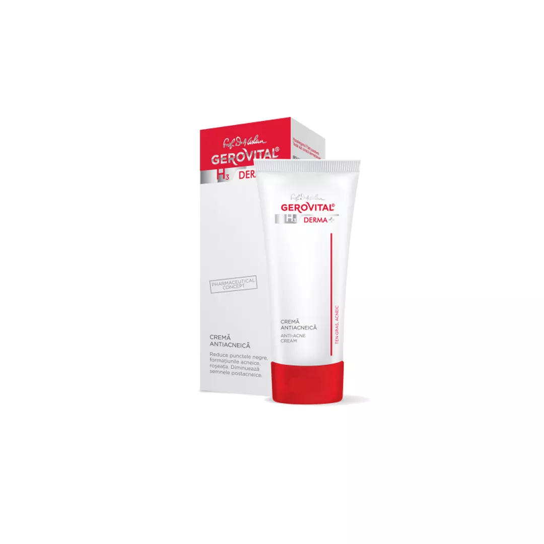 Crema antiacneica H3 Derma+, 50 ml, Gerovital, [],farmaciabajan.ro