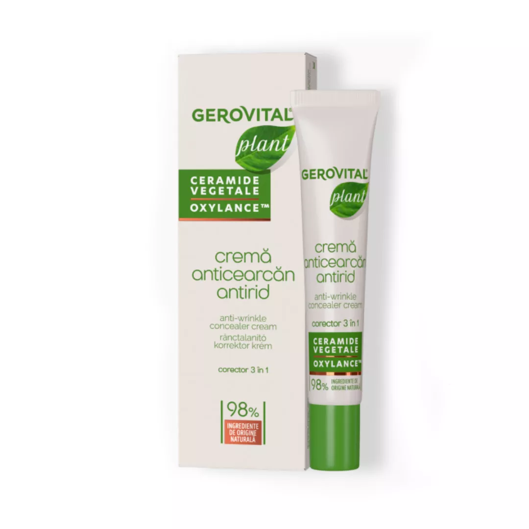 Crema anticearcan, antirid, corector 3 in 1, 15 ml, Gerovital Plant, [],farmaciabajan.ro