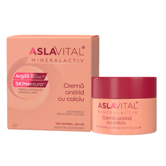 Crema Antirid cu Calciu Aslavital pentru Ten Sensibil si Matur, 50 ml, Farmec, [],farmaciabajan.ro