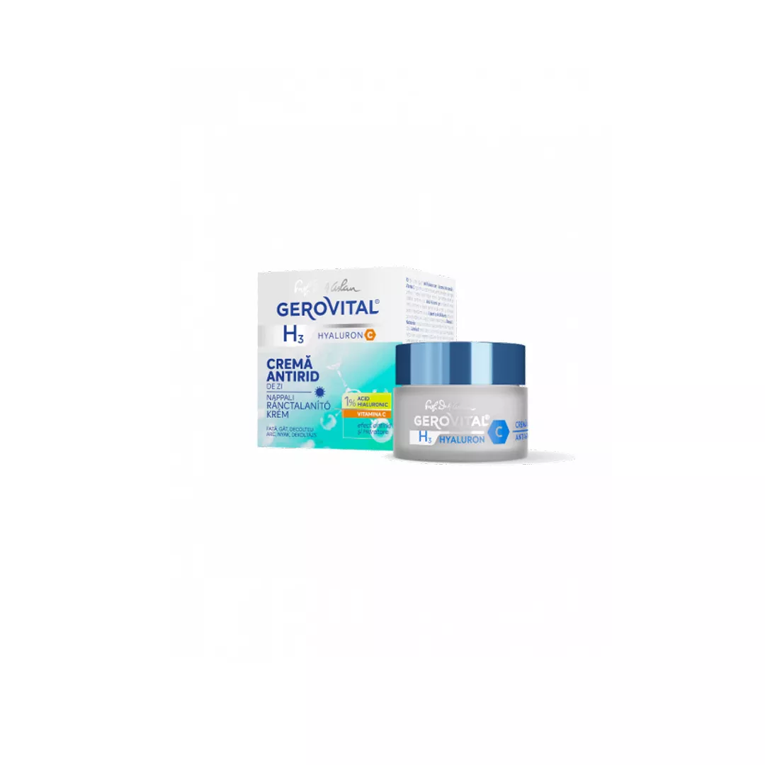 Crema Antirid de zi Gerovital H3 Hyaluron C, 50 ml, [],farmaciabajan.ro