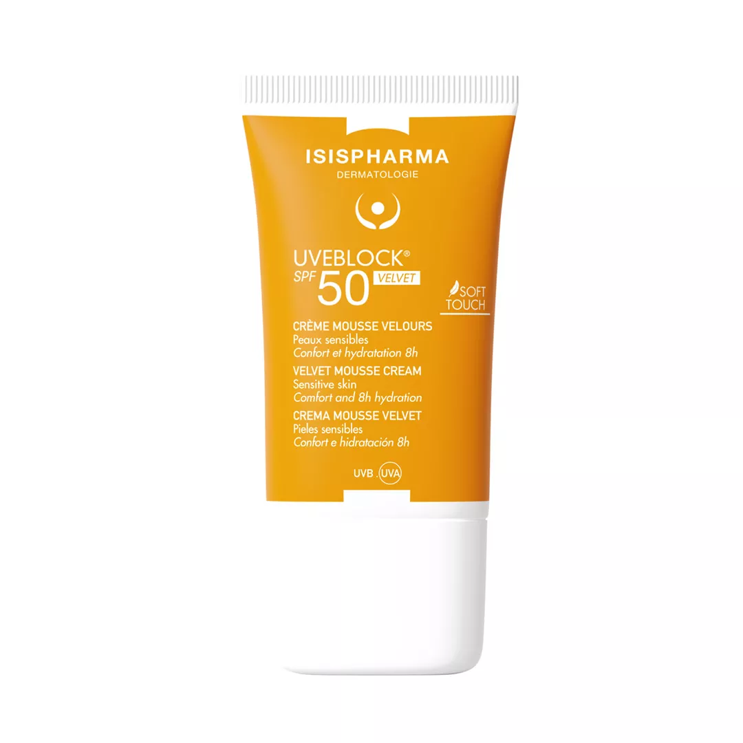 Crema cu protectie solara SPF 50 Uveblock Velvet, 40 ml, Isispharma, [],farmaciabajan.ro