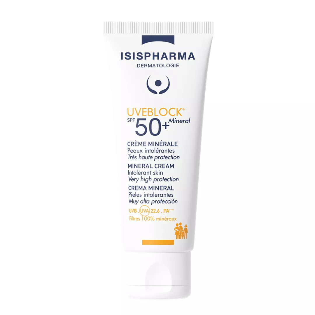 Crema cu protectie solara UVEBLOCK SPF 50+ Mineral, 40 ml, Isis Pharna, [],farmaciabajan.ro