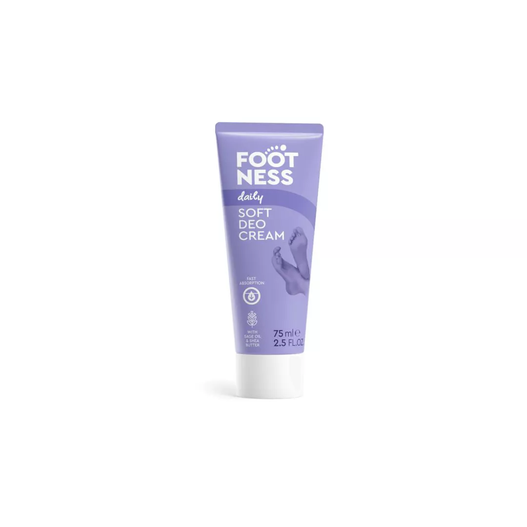 Crema delicata pentru picioare 3 in 1 Soft Deo Cream , 75 ml, Footness, [],farmaciabajan.ro