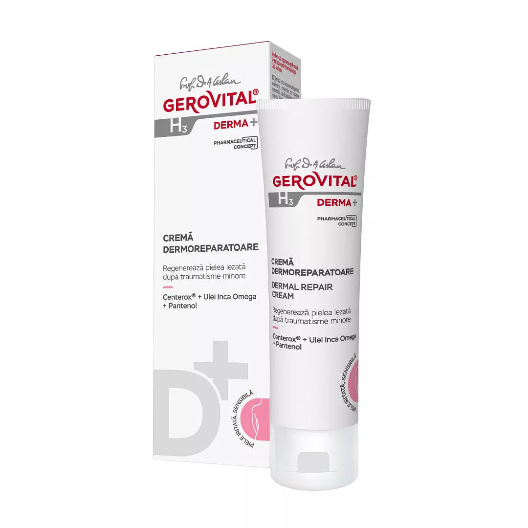 Crema dermoreparatoare H3 Derma+, 50 ml, Gerovital, [],farmaciabajan.ro