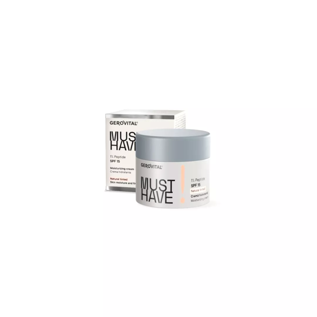 Crema Hidratanta 1% Peptide SPF 15, Must Have, 50 ml, Gerovital, [],farmaciabajan.ro