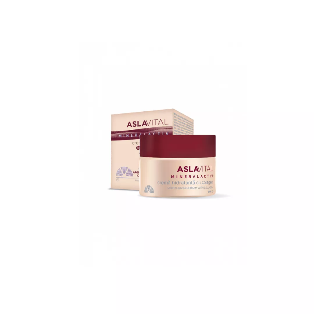 Crema Hidratanta cu Colagen SPF 10, Aslavital Mineralactiv, 50 ml, Farmec, [],farmaciabajan.ro