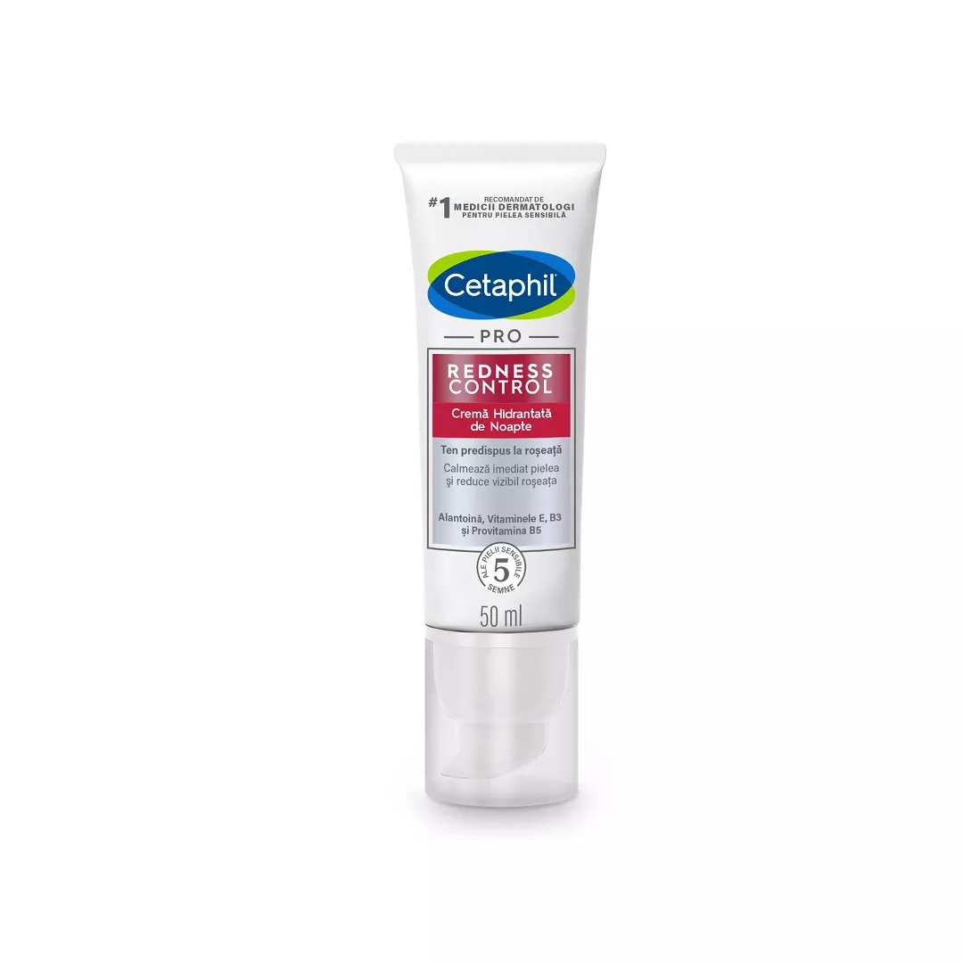Crema hidratanta de noapte Redness Control PRO, 50 ml, Cetaphil, [],farmaciabajan.ro
