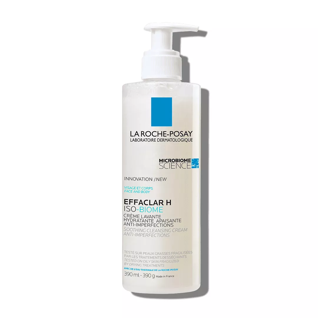 Crema hidratanta de spalare pentru pielea grasa fragilizata Effaclar H Iso-Biome, 390 ml, La Roche Posay, [],farmaciabajan.ro
