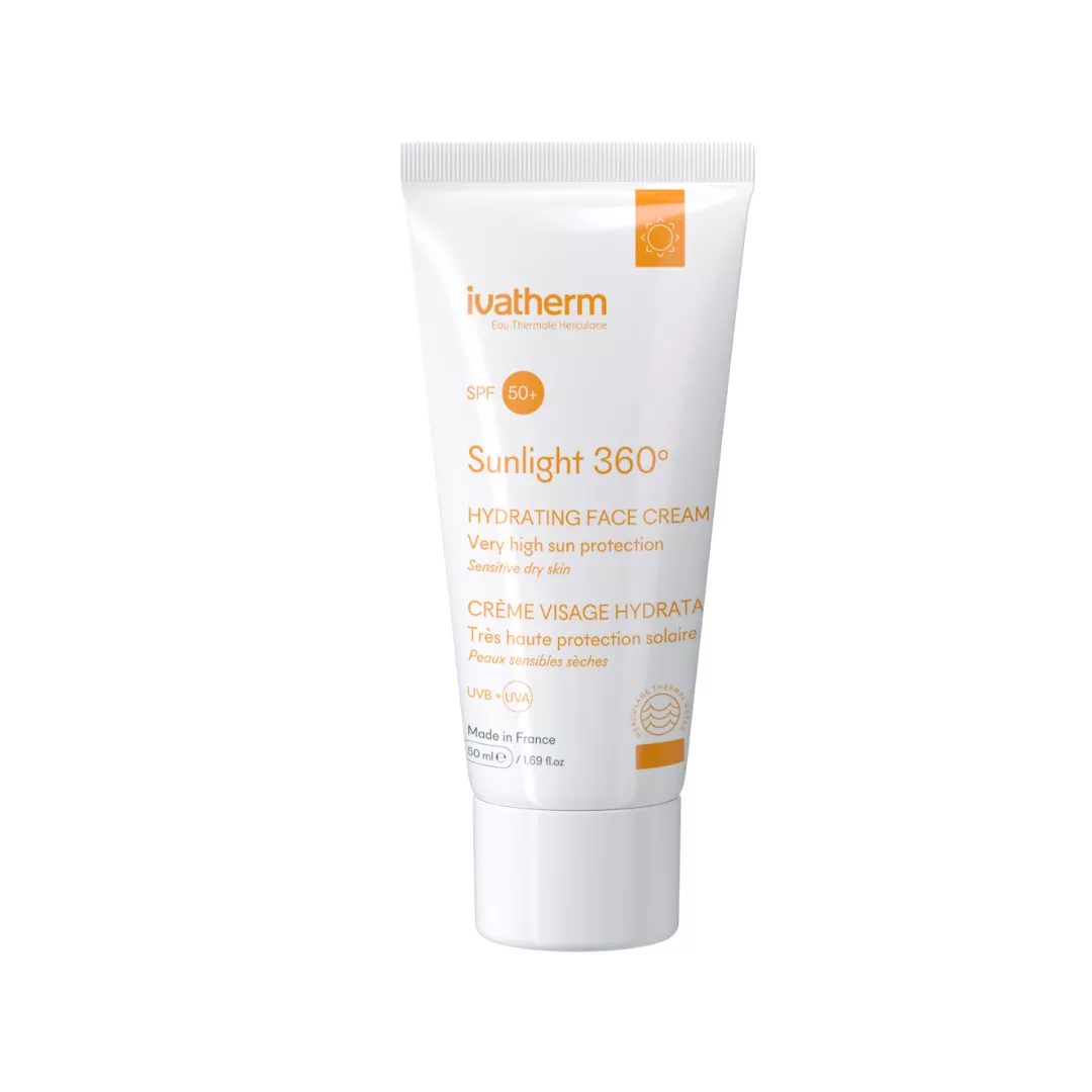 Crema hidratanta pentru fata cu protectie solara SPF 50+ Sunlight, 50 ml, Ivatherm, [],farmaciabajan.ro