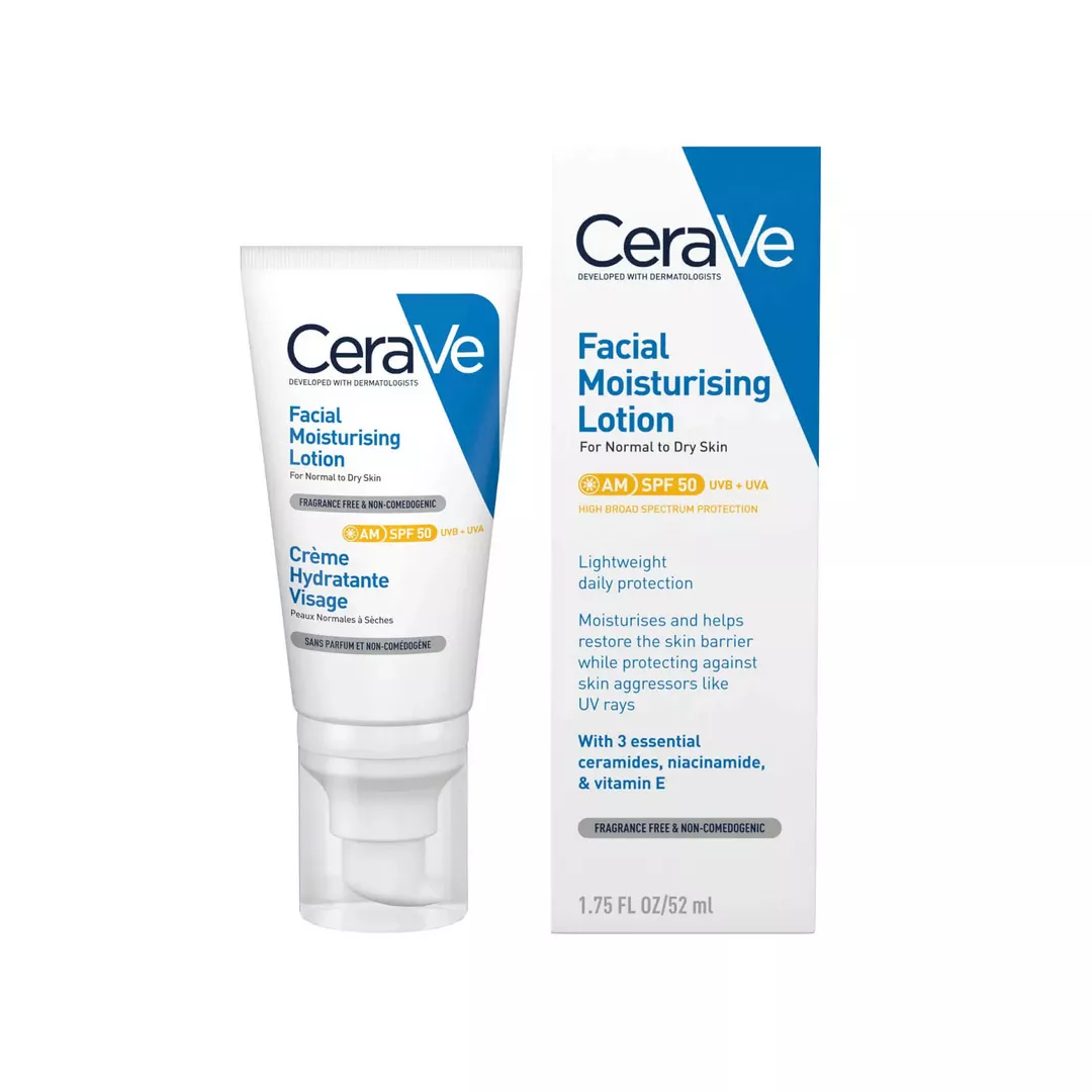 Crema hidratanta pentru fata, SPF 50 tus, 52 ml, Cerave, [],https:farmaciabajan.ro