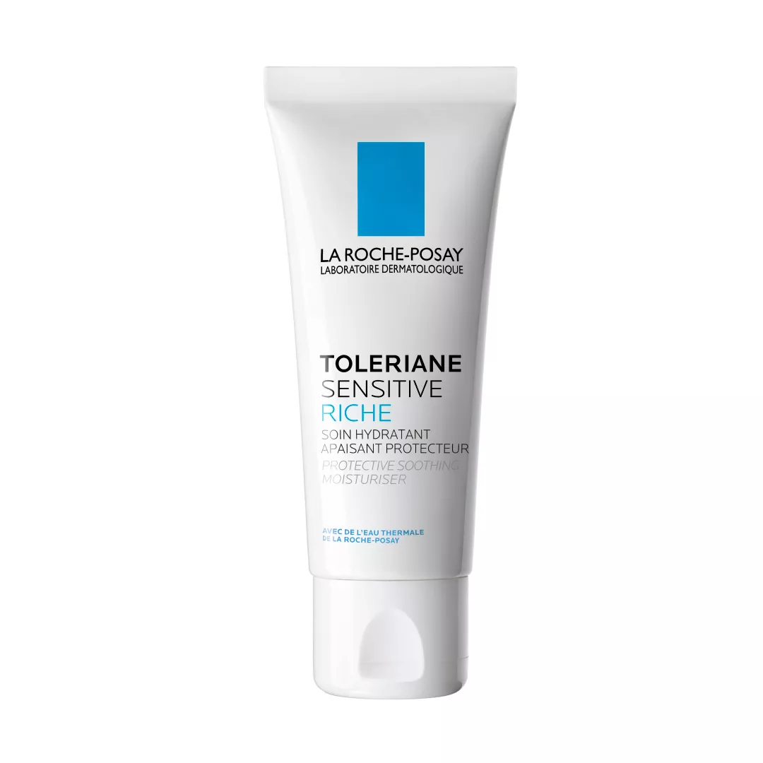 Crema hidratanta prebiotica pentru ten sensibil si uscat Toleriane Sensitive Riche, 40 ml, La Roche-Posay, [],https:farmaciabajan.ro